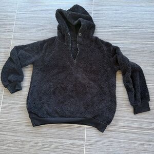 Cozy Black Fleece Hoodie size medium